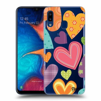 Picasee silikonový průhledný obal pro Samsung Galaxy A20e A202F - Colored heart