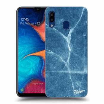 Picasee silikonový průhledný obal pro Samsung Galaxy A20e A202F - Blue marble