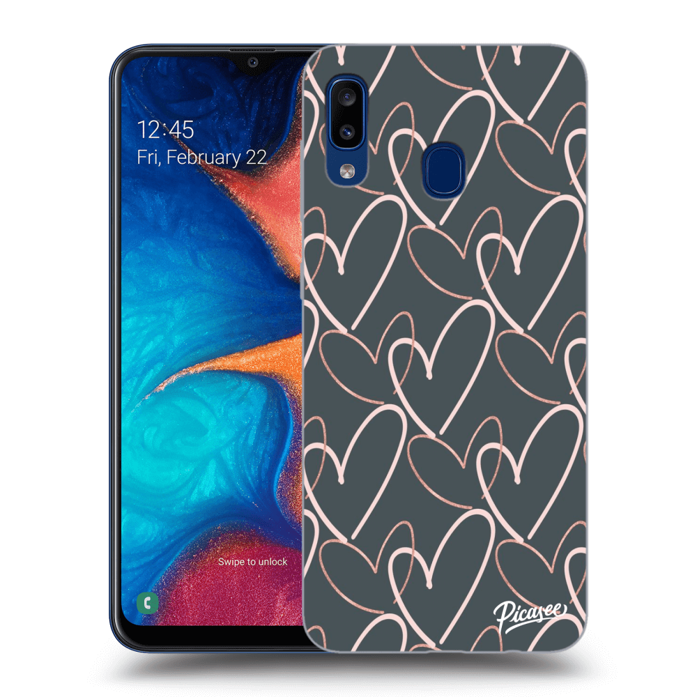Picasee silikonový černý obal pro Samsung Galaxy A20e A202F - Lots of love