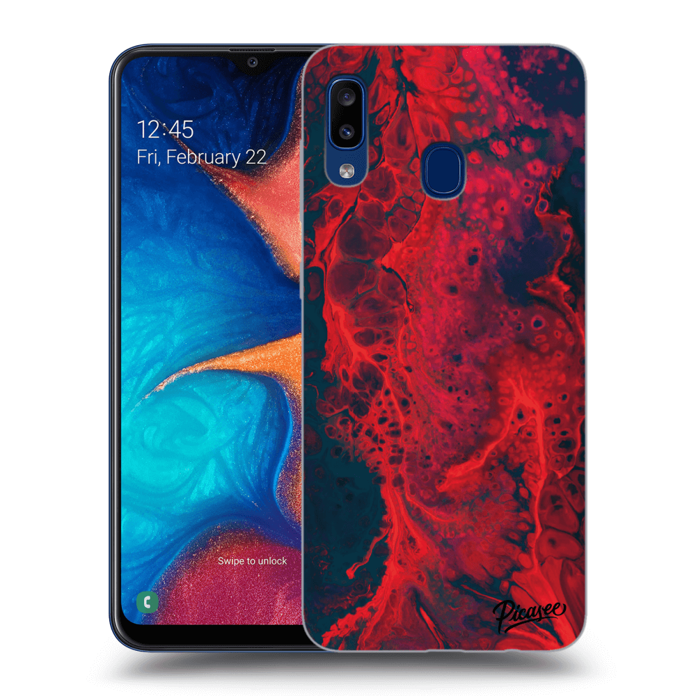 Silikonový Průhledný Obal Pro Samsung Galaxy A20e A202F - Organic Red