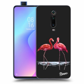 Picasee silikonový černý obal pro Xiaomi Mi 9T (Pro) - Flamingos couple