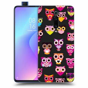 Picasee silikonový černý obal pro Xiaomi Mi 9T (Pro) - Owls
