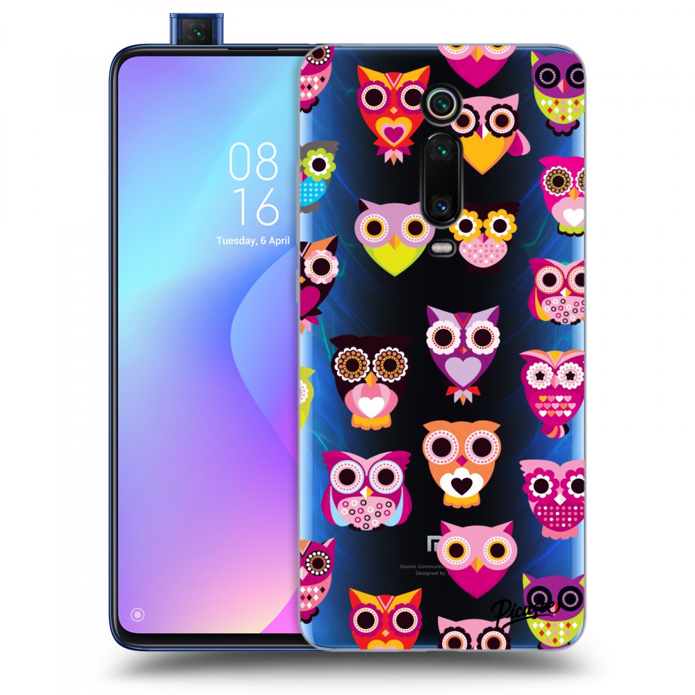 Picasee silikonový průhledný obal pro Xiaomi Mi 9T (Pro) - Owls