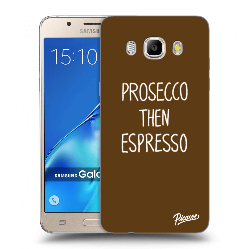 Picasee silikonový průhledný obal pro Samsung Galaxy J5 2016 J510F - Prosecco then espresso