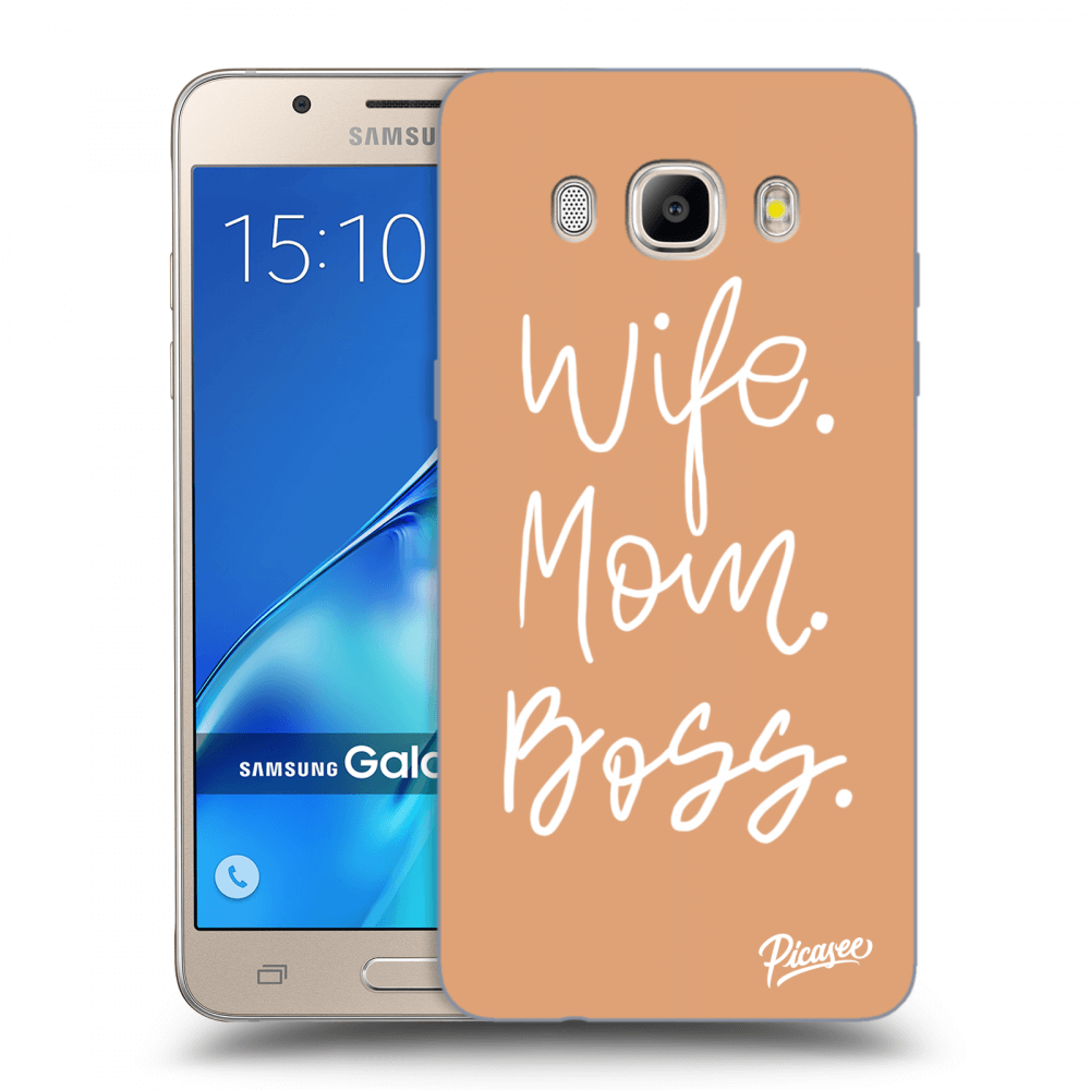 Picasee silikonový průhledný obal pro Samsung Galaxy J5 2016 J510F - Boss Mama