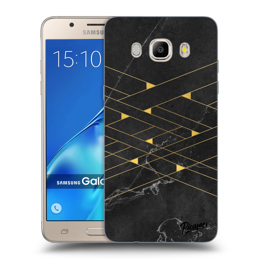 Picasee silikonový průhledný obal pro Samsung Galaxy J5 2016 J510F - Gold Minimal