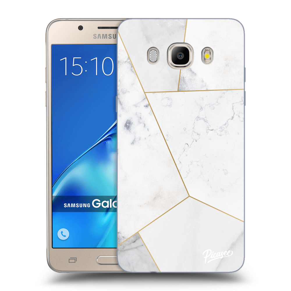 Picasee silikonový průhledný obal pro Samsung Galaxy J5 2016 J510F - White tile