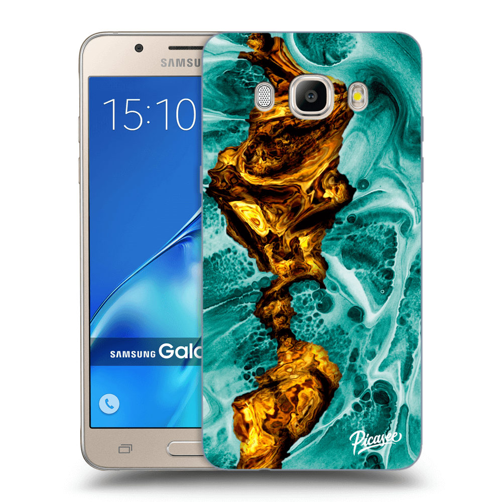 Picasee silikonový průhledný obal pro Samsung Galaxy J5 2016 J510F - Goldsky