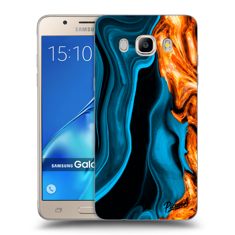Picasee silikonový průhledný obal pro Samsung Galaxy J5 2016 J510F - Gold blue