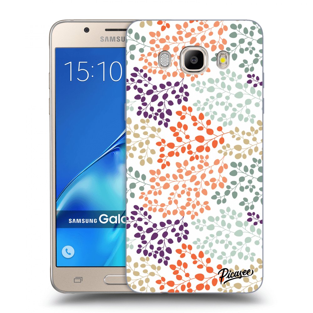 Picasee silikonový průhledný obal pro Samsung Galaxy J5 2016 J510F - Leaves 2