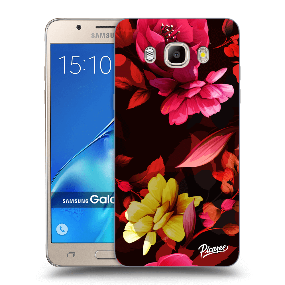 Picasee silikonový průhledný obal pro Samsung Galaxy J5 2016 J510F - Dark Peonny