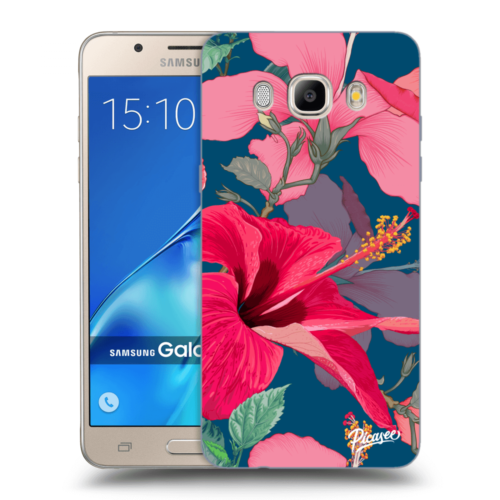 Picasee silikonový průhledný obal pro Samsung Galaxy J5 2016 J510F - Hibiscus
