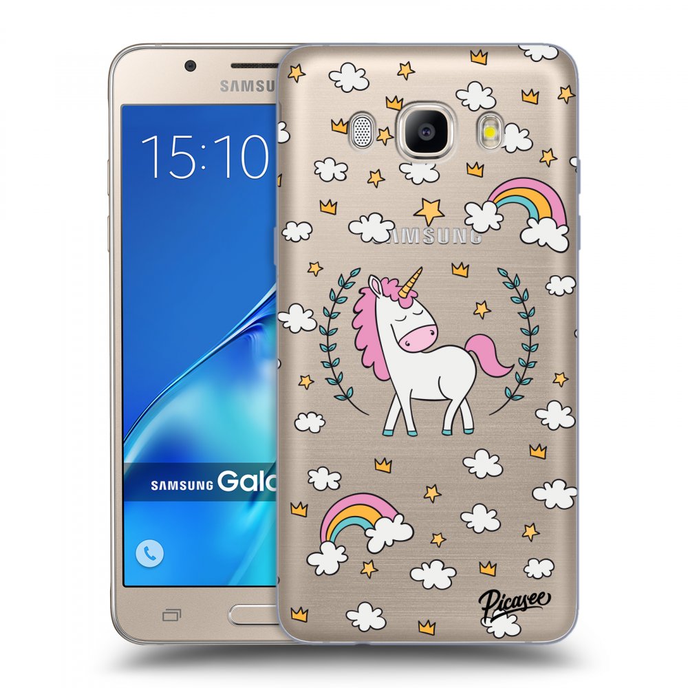 Picasee silikonový průhledný obal pro Samsung Galaxy J5 2016 J510F - Unicorn star heaven
