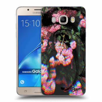 Picasee silikonový průhledný obal pro Samsung Galaxy J5 2016 J510F - Rosebush black