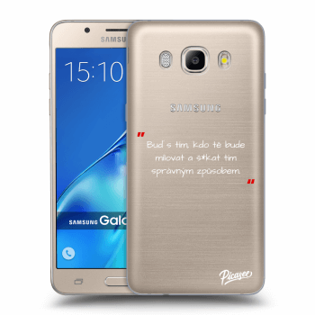 Picasee silikonový průhledný obal pro Samsung Galaxy J5 2016 J510F - Správná láska Bílá