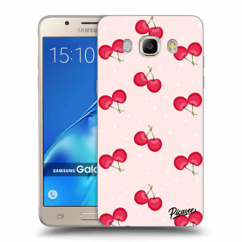 Picasee silikonový průhledný obal pro Samsung Galaxy J5 2016 J510F - Cherries