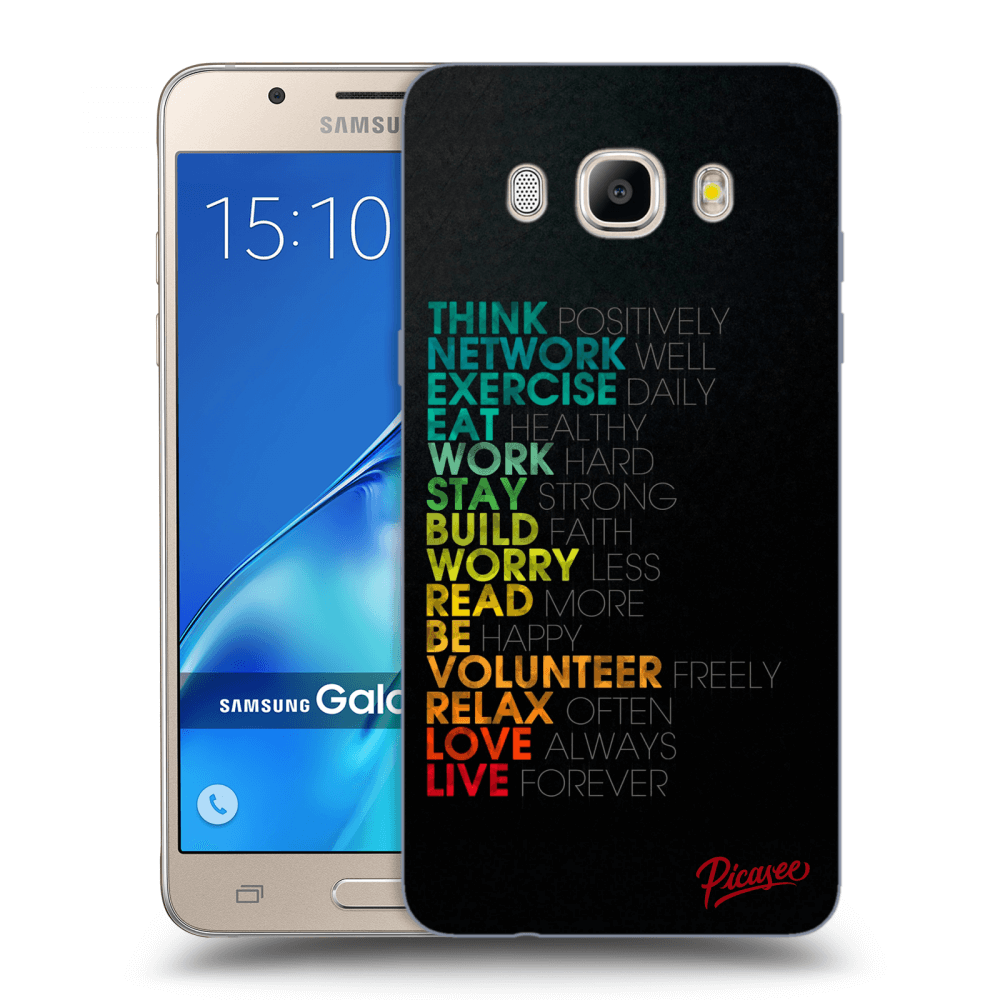 Picasee silikonový průhledný obal pro Samsung Galaxy J5 2016 J510F - Motto life