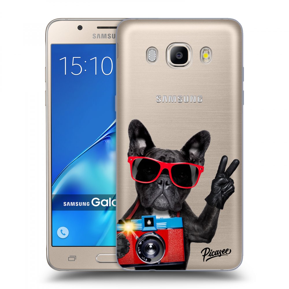 Picasee silikonový průhledný obal pro Samsung Galaxy J5 2016 J510F - French Bulldog