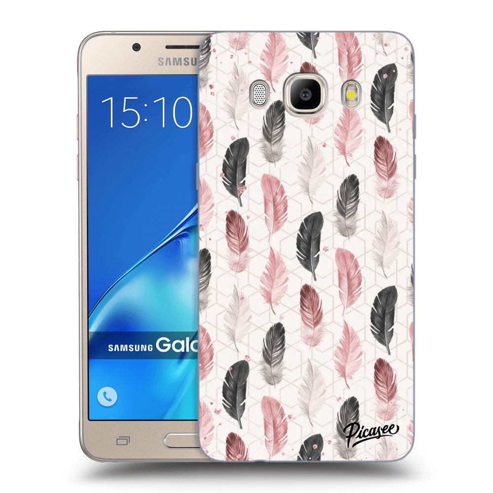 Picasee silikonový průhledný obal pro Samsung Galaxy J5 2016 J510F - Feather 2