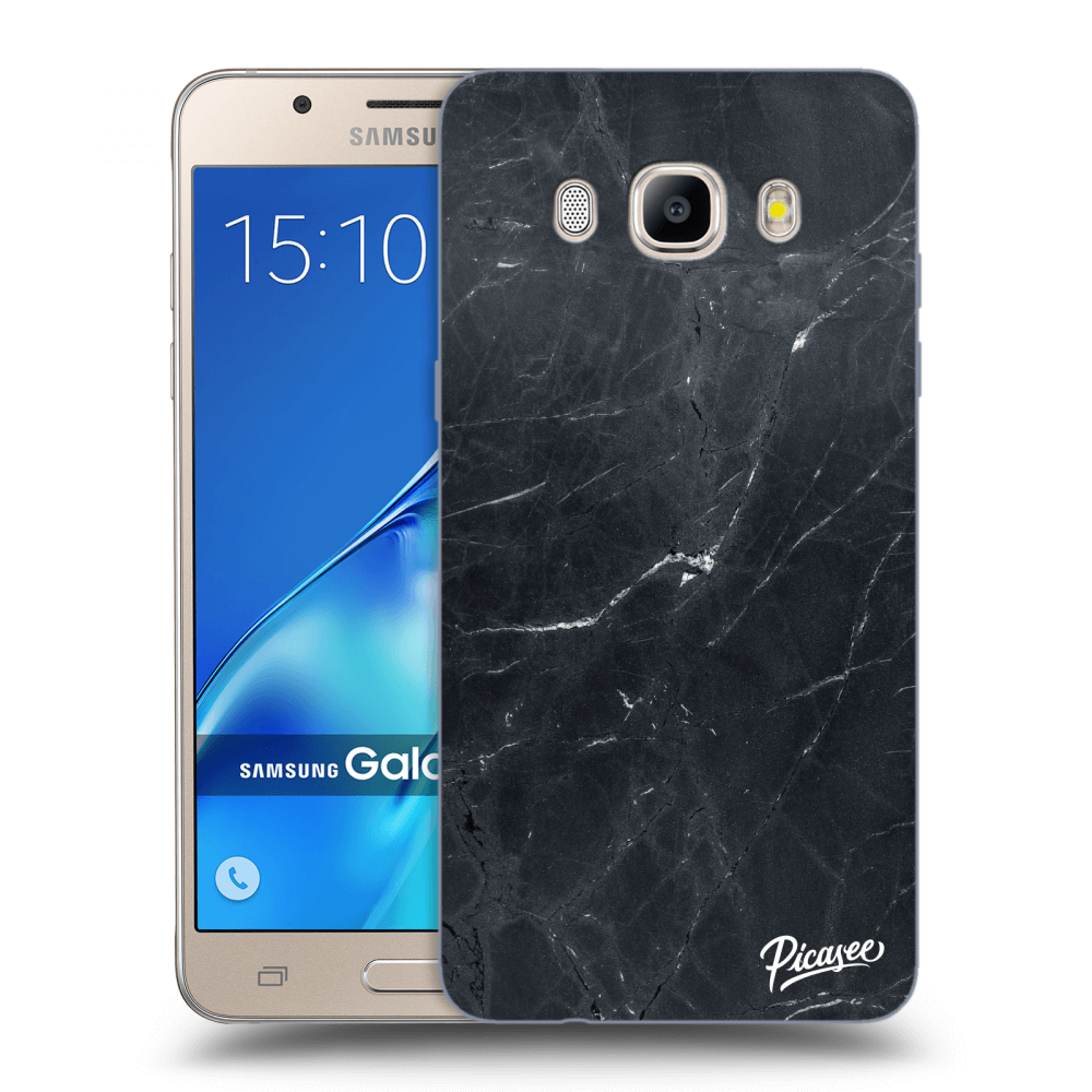 Picasee silikonový průhledný obal pro Samsung Galaxy J5 2016 J510F - Black marble
