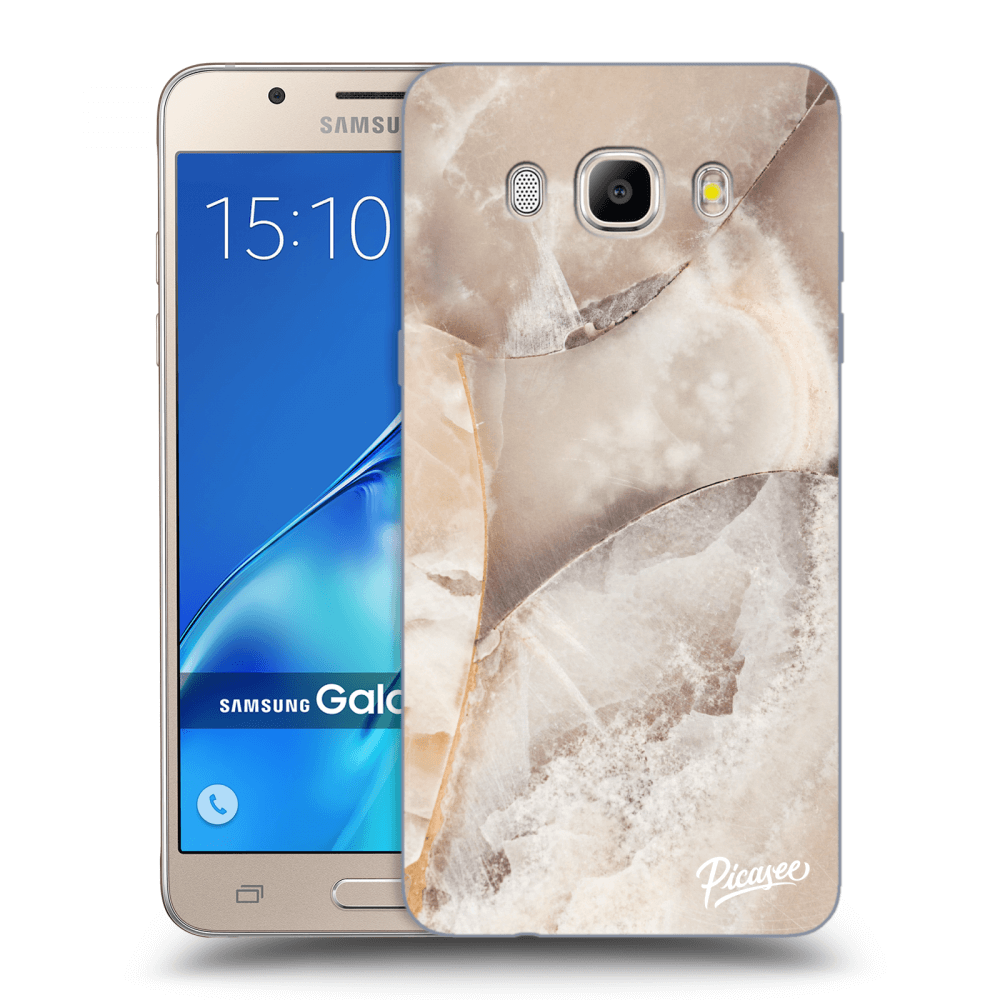 Picasee silikonový průhledný obal pro Samsung Galaxy J5 2016 J510F - Cream marble