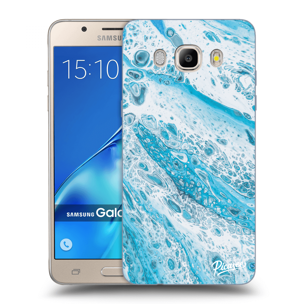 Picasee silikonový průhledný obal pro Samsung Galaxy J5 2016 J510F - Blue liquid