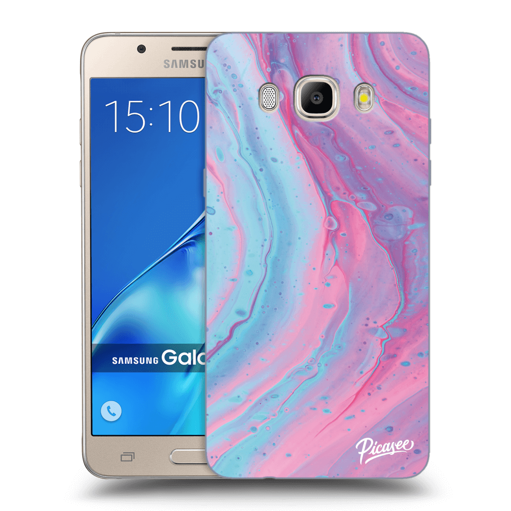 Picasee silikonový průhledný obal pro Samsung Galaxy J5 2016 J510F - Pink liquid