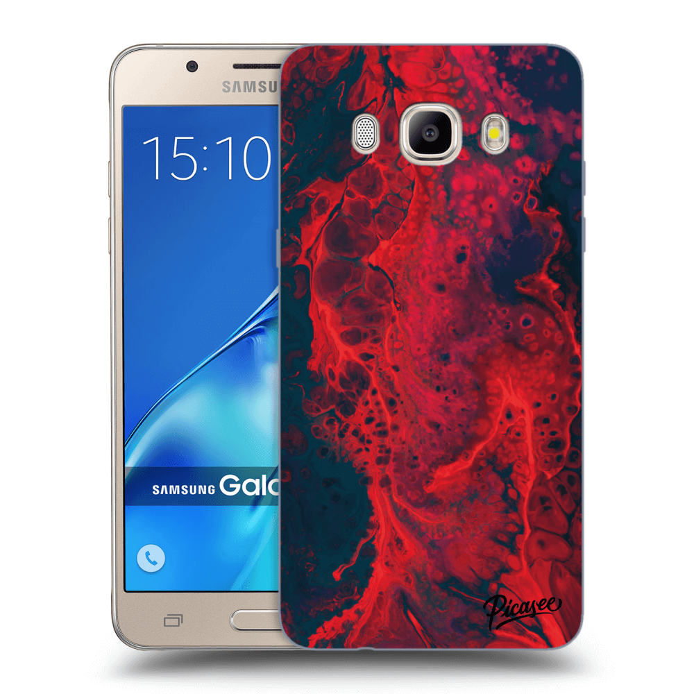 Picasee silikonový průhledný obal pro Samsung Galaxy J5 2016 J510F - Organic red