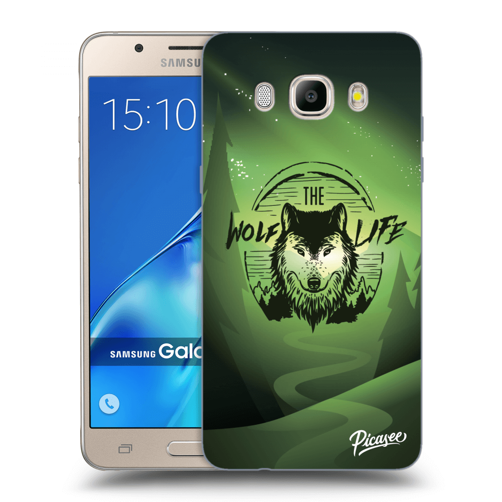 Picasee silikonový průhledný obal pro Samsung Galaxy J5 2016 J510F - Wolf life