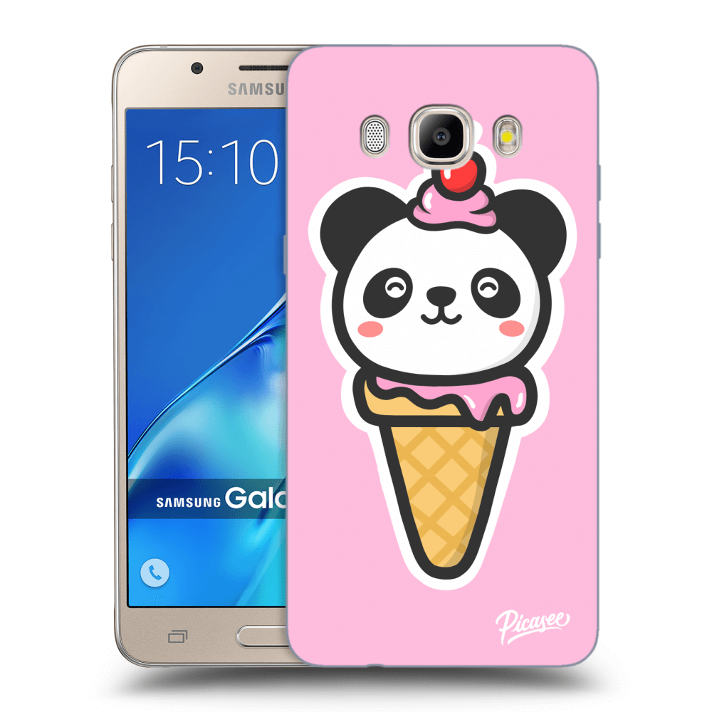 Picasee silikonový průhledný obal pro Samsung Galaxy J5 2016 J510F - Ice Cream Panda