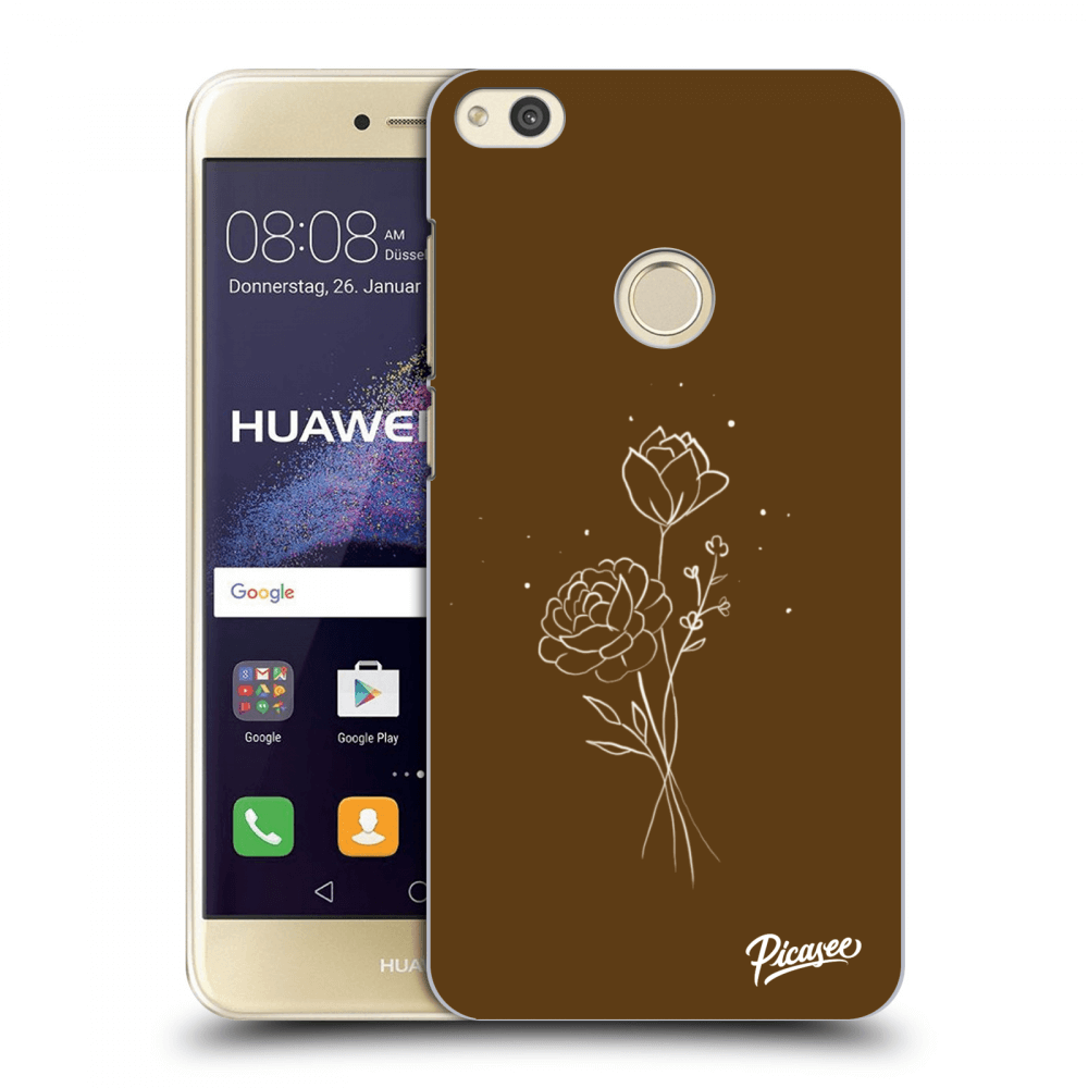 Picasee silikonový průhledný obal pro Huawei P9 Lite 2017 - Brown flowers