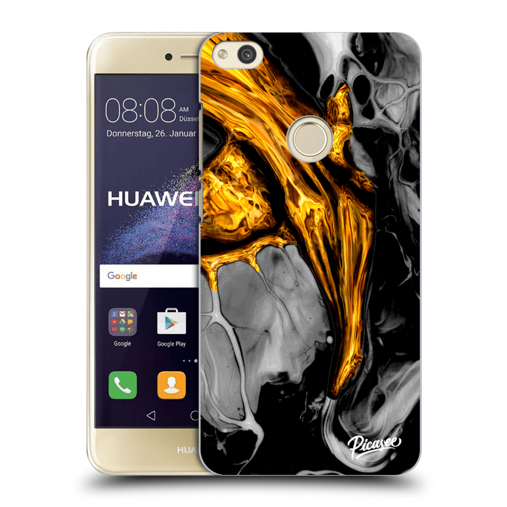 Picasee silikonový průhledný obal pro Huawei P9 Lite 2017 - Black Gold