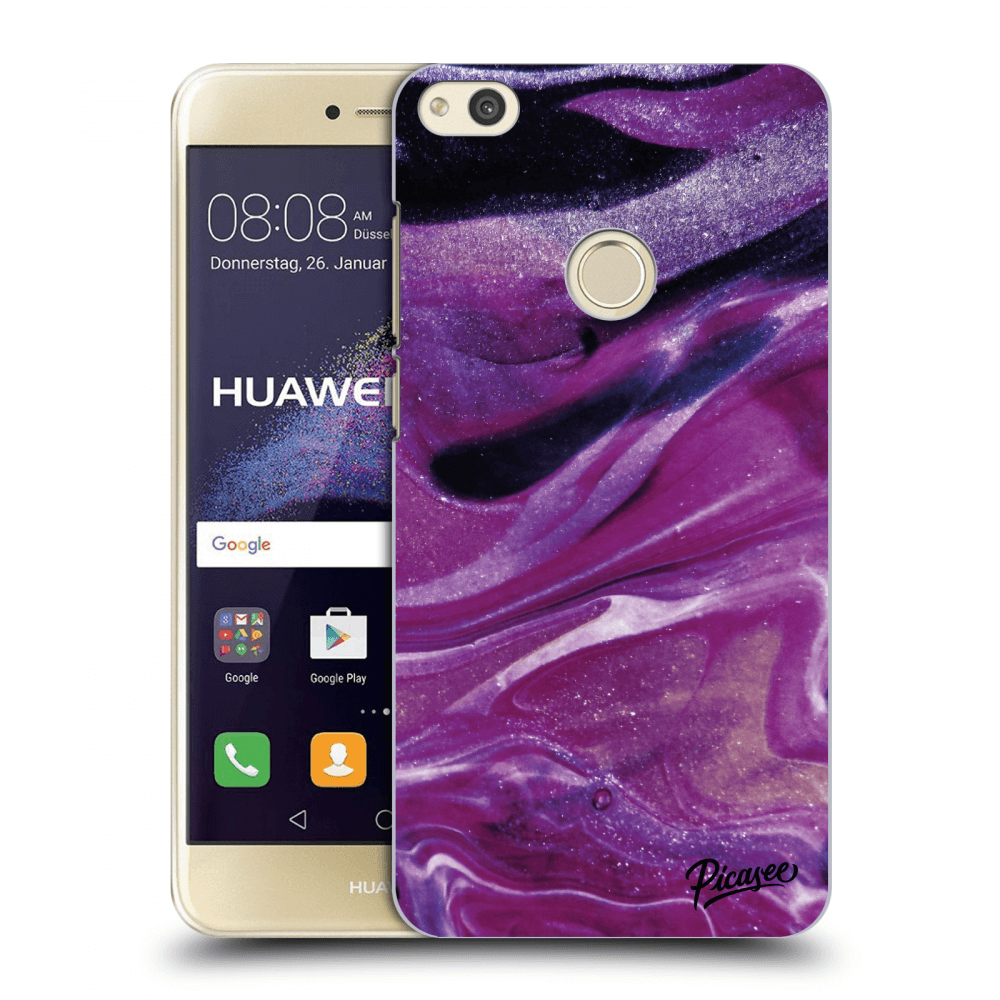 Picasee silikonový průhledný obal pro Huawei P9 Lite 2017 - Purple glitter