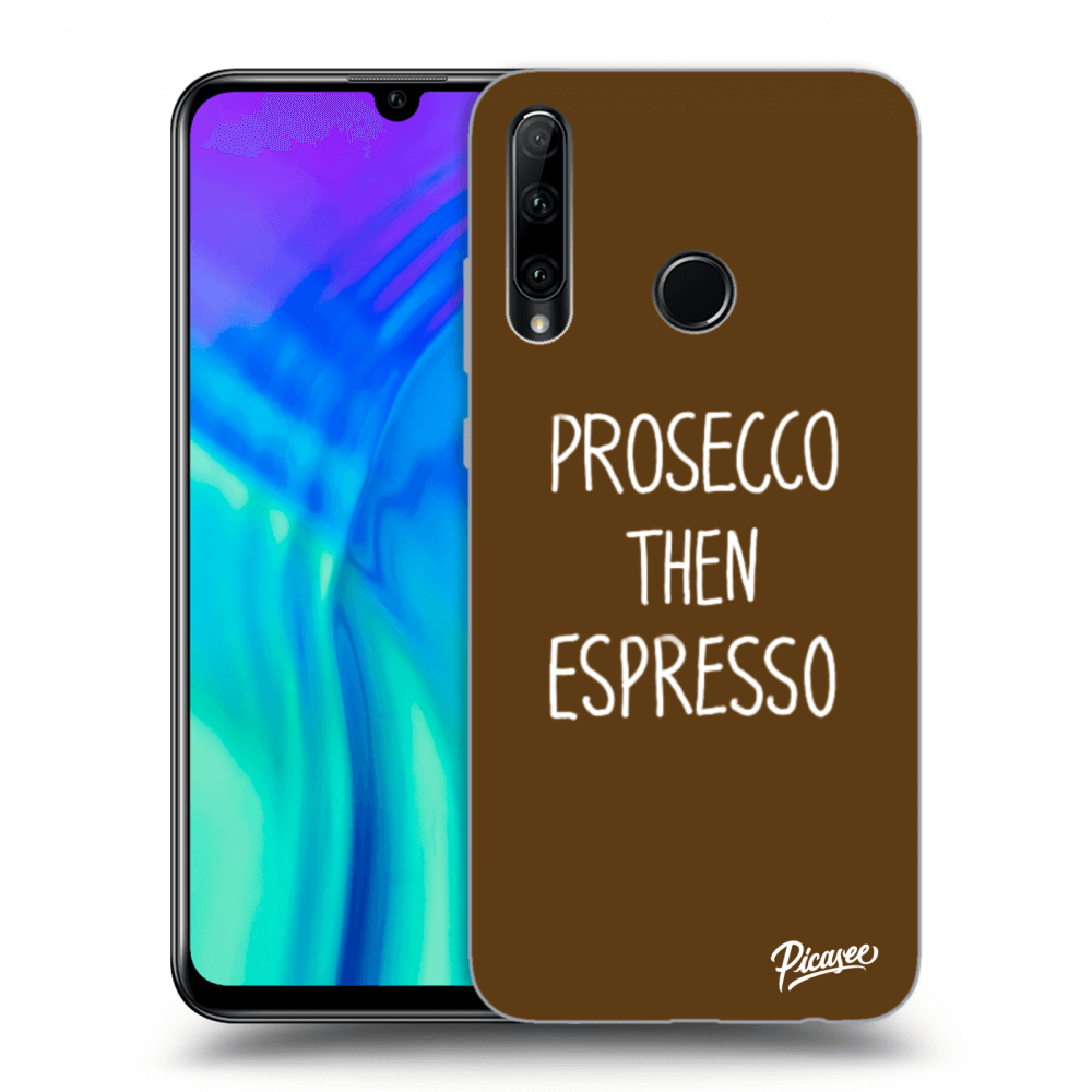 Picasee silikonový průhledný obal pro Honor 20 Lite - Prosecco then espresso