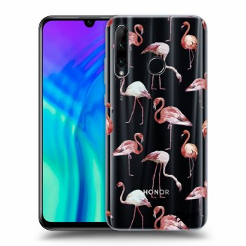 Picasee silikonový průhledný obal pro Honor 20 Lite - Flamingos