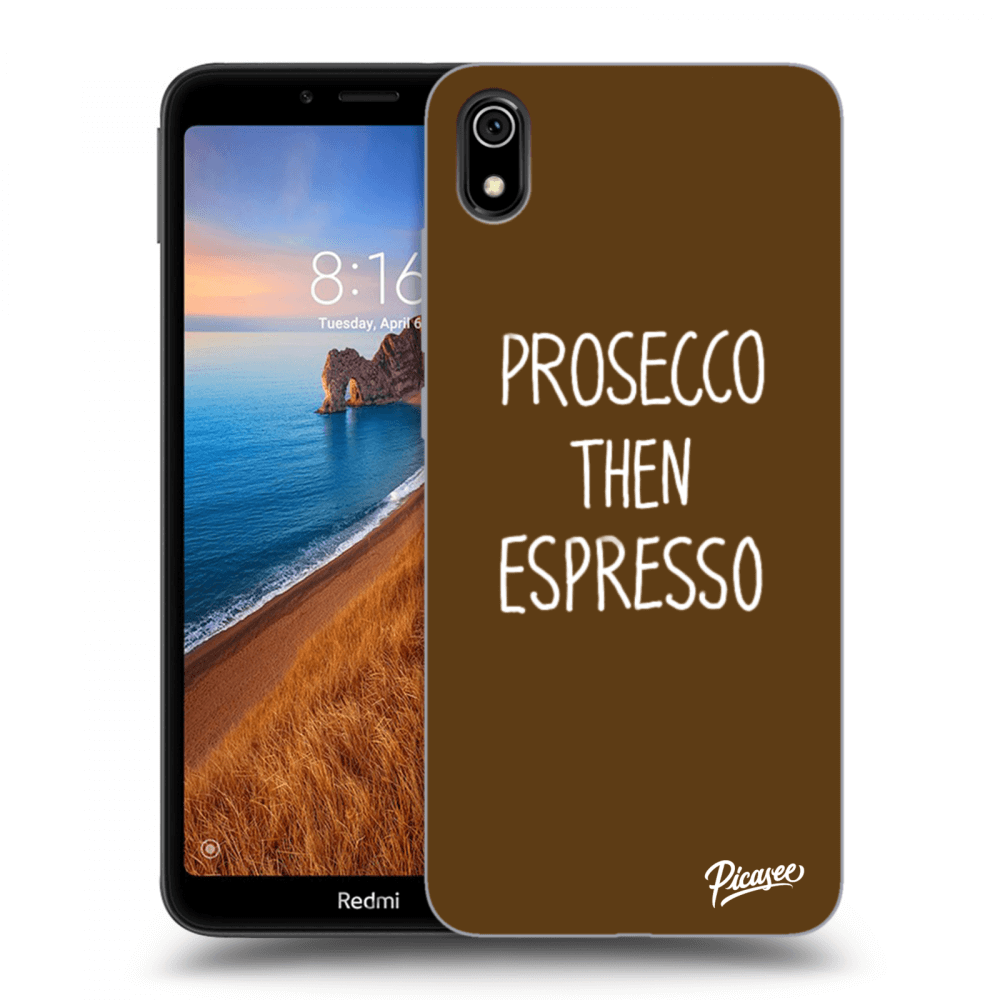 Picasee silikonový černý obal pro Xiaomi Redmi 7A - Prosecco then espresso