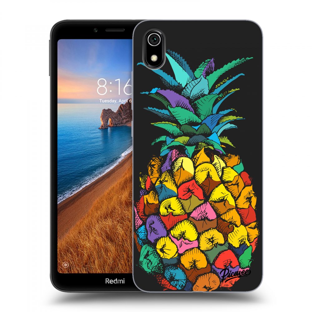 Picasee silikonový černý obal pro Xiaomi Redmi 7A - Pineapple
