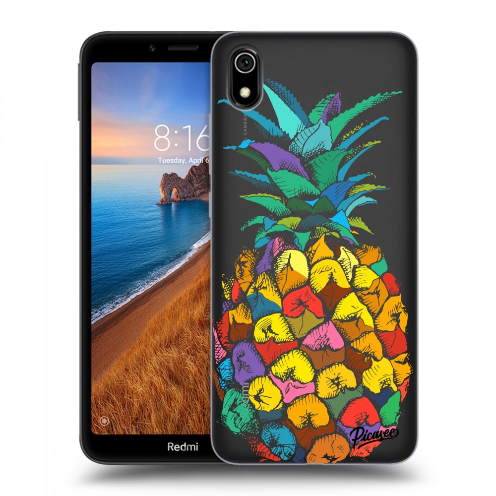 Picasee silikonový průhledný obal pro Xiaomi Redmi 7A - Pineapple