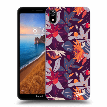 Picasee silikonový průhledný obal pro Xiaomi Redmi 7A - Purple Leaf