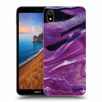 Picasee silikonový černý obal pro Xiaomi Redmi 7A - Purple glitter