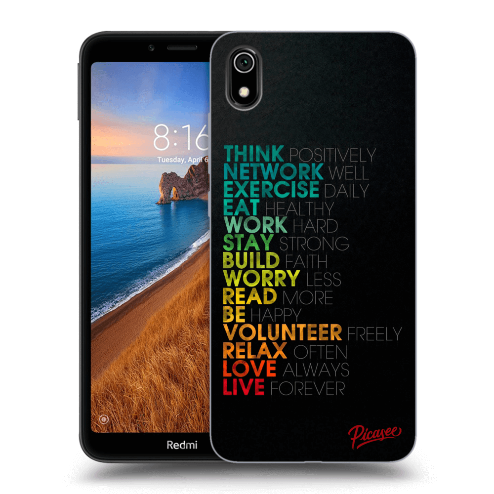 Picasee silikonový černý obal pro Xiaomi Redmi 7A - Motto life