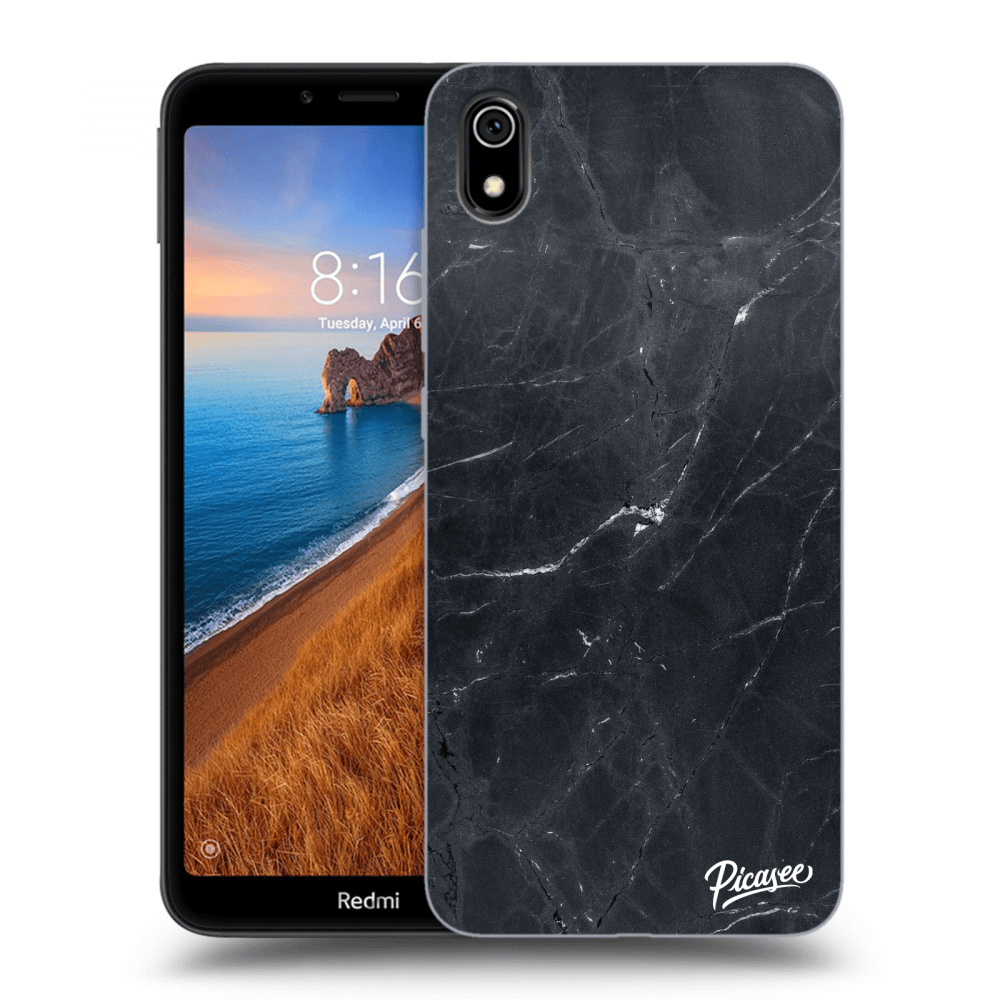 Picasee silikonový černý obal pro Xiaomi Redmi 7A - Black marble