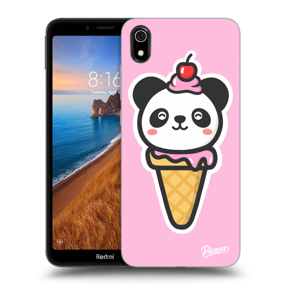 Picasee silikonový černý obal pro Xiaomi Redmi 7A - Ice Cream Panda