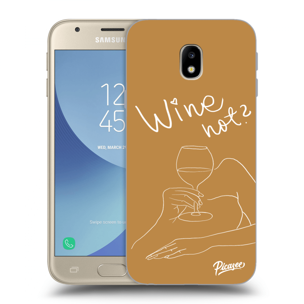 Picasee silikonový průhledný obal pro Samsung Galaxy J3 2017 J330F - Wine not