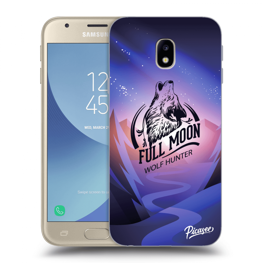 Picasee silikonový průhledný obal pro Samsung Galaxy J3 2017 J330F - Wolf