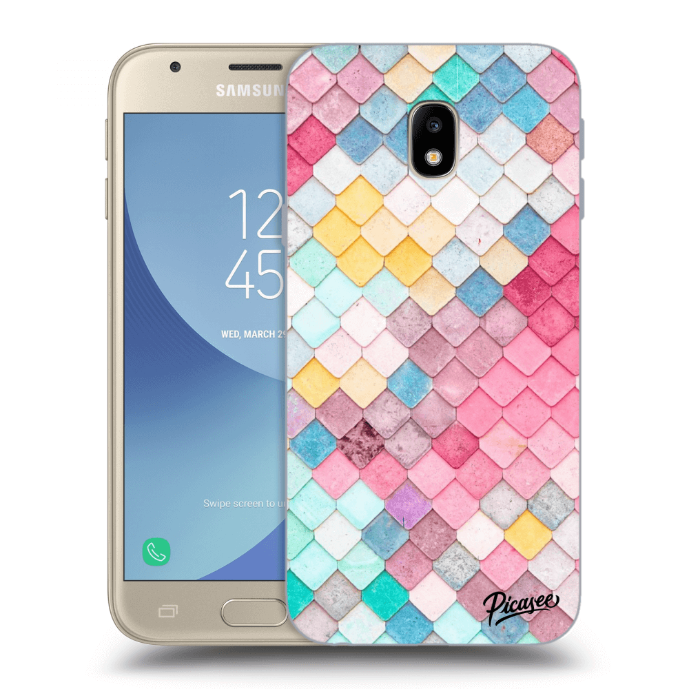 Picasee silikonový průhledný obal pro Samsung Galaxy J3 2017 J330F - Colorful roof