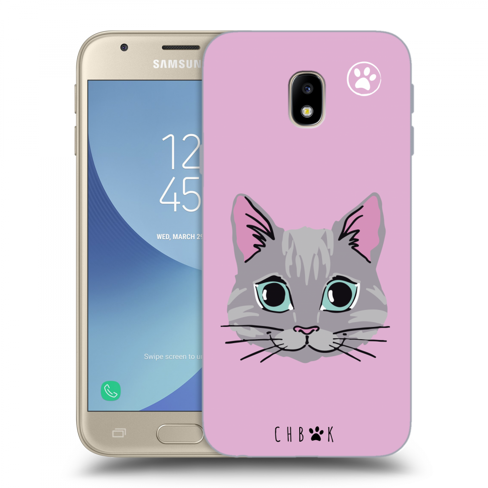 Picasee silikonový průhledný obal pro Samsung Galaxy J3 2017 J330F - Chybí mi kočky - Růžová