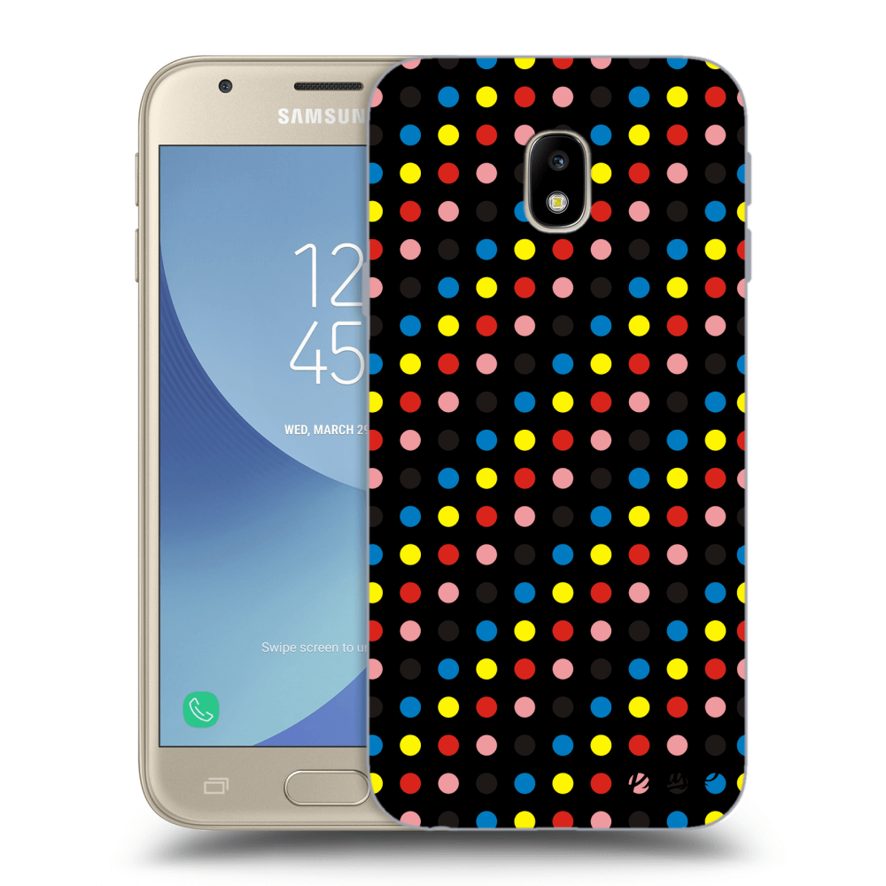 Picasee silikonový černý obal pro Samsung Galaxy J3 2017 J330F - Colorful dots