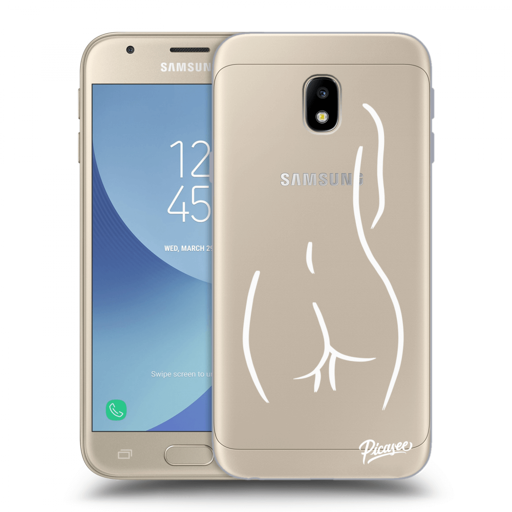 Picasee silikonový průhledný obal pro Samsung Galaxy J3 2017 J330F - Svlečená Bílá