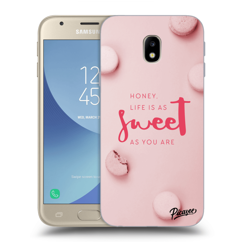Picasee silikonový černý obal pro Samsung Galaxy J3 2017 J330F - Life is as sweet as you are